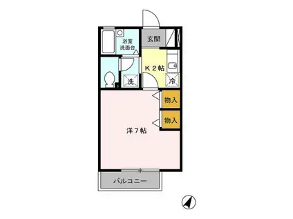 セジュール宮腰(1K/1階)の間取り写真