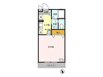 メゾン・ド・ラヴィ菰口 Ⅰ(1K/1階)の間取り写真