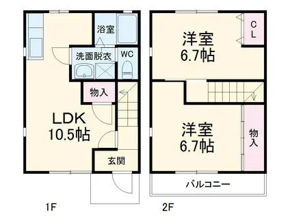 ルミエールＡ(2LDK)の間取り写真