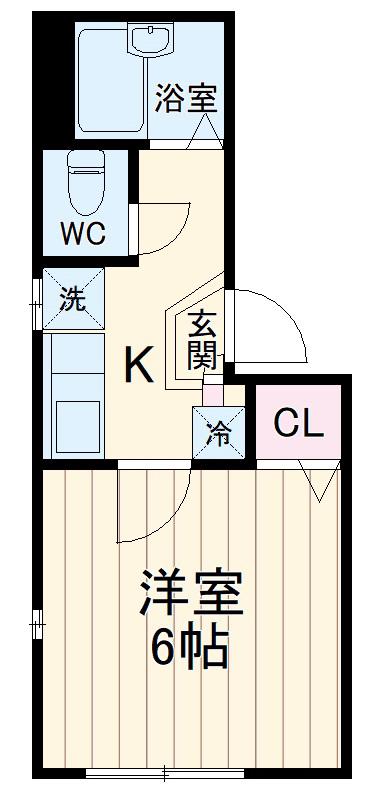 ディアコート大倉山1(1K/1階)の間取り写真