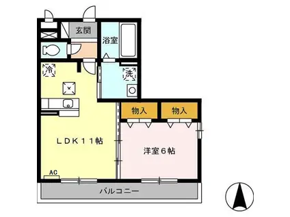 プレジール多米(1LDK/1階)の間取り写真