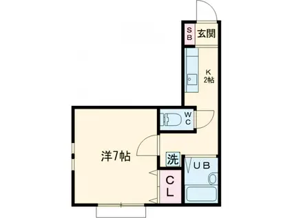 ハイテール田園調布(1K/1階)の間取り写真