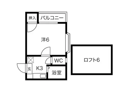 アビタシヨンM(1K/2階)の間取り写真