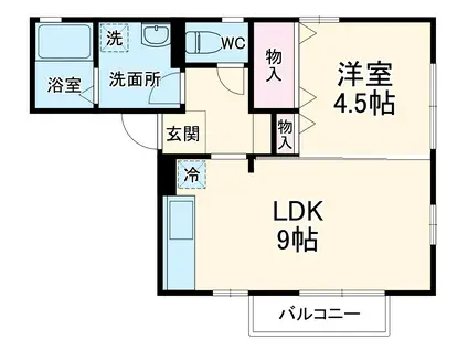 メゾン リヴェール(1LDK/2階)の間取り写真