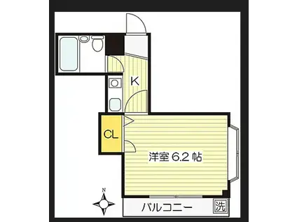 モンソレイユ(1K/2階)の間取り写真