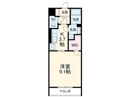 プログレス(1K/3階)の間取り写真