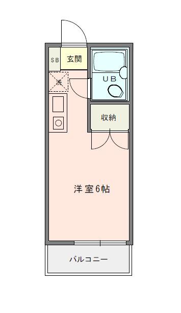 未来館西浦和(ワンルーム/2階)の間取り写真