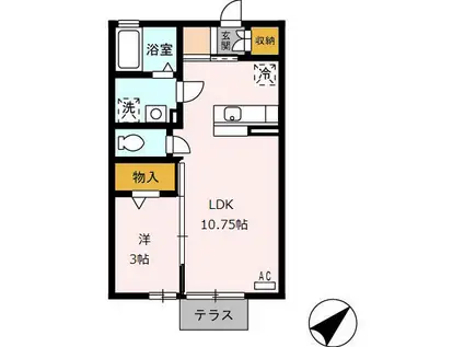アゼリアコート(1LDK/2階)の間取り写真