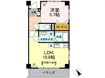 ライフパーク・ユニゾン(1LDK/3階)の間取り写真