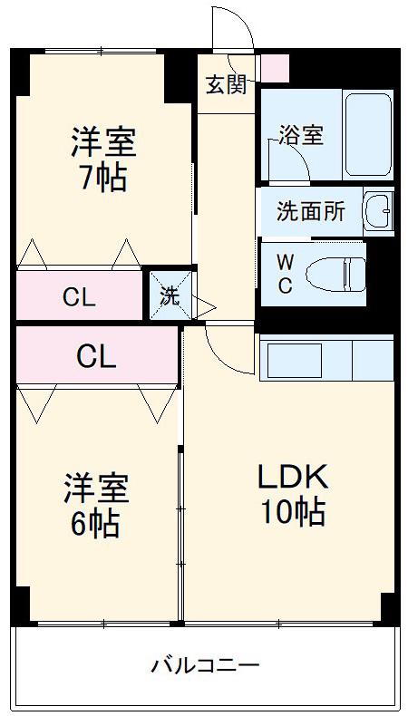 AZ BEANS(2LDK/5階)の間取り写真