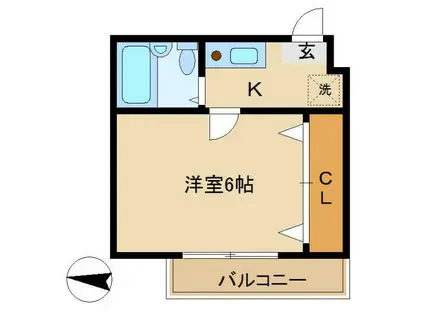 ルラシオン三宿(1K/2階)の間取り写真