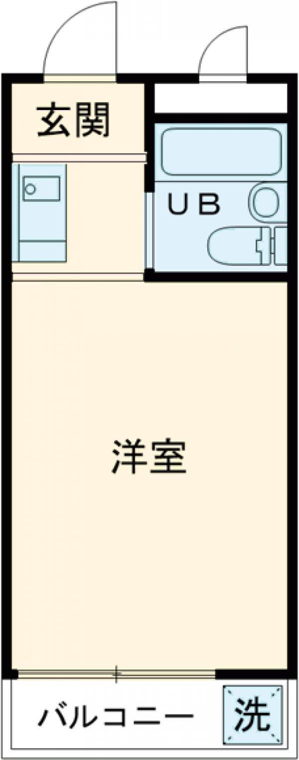 スカイコート池尻(ワンルーム/1階)の間取り写真