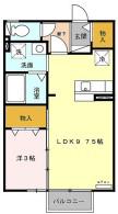 ヴィライン若宮(1LDK/2階)の間取り写真