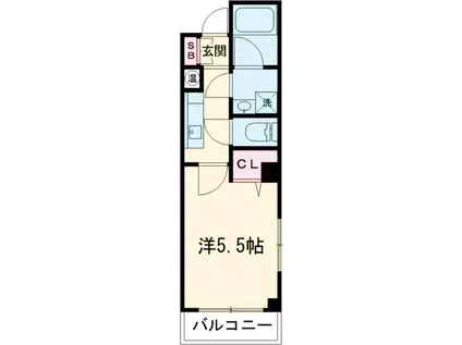 ブルーム南久が原(1K/2階)の間取り写真