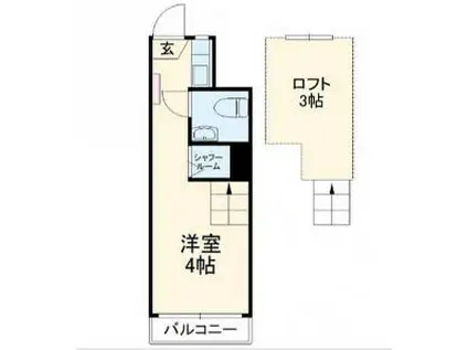 エクセル7(ワンルーム/1階)の間取り写真