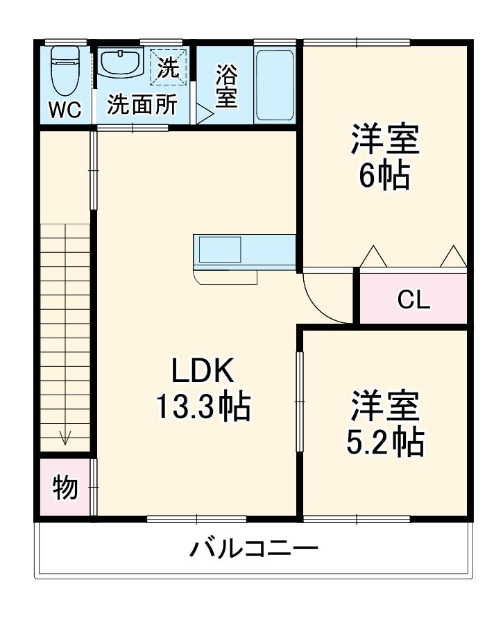 フェスタ(2LDK/2階)の間取り写真