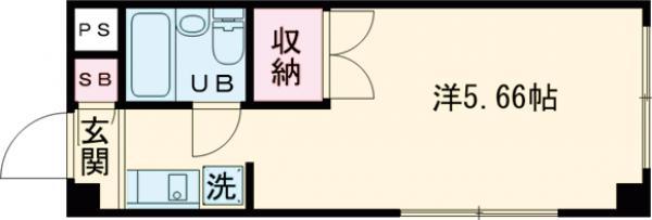 32ノヨネコーポ南葛西(1K/1階)の間取り写真