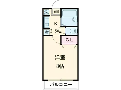 ジュネス中村(1K/3階)の間取り写真
