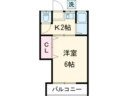 好日ハイツ(1K/2階)の間取り写真