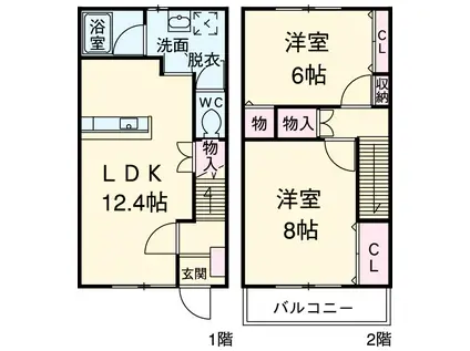 サンティパーク飯村北(2LDK)の間取り写真