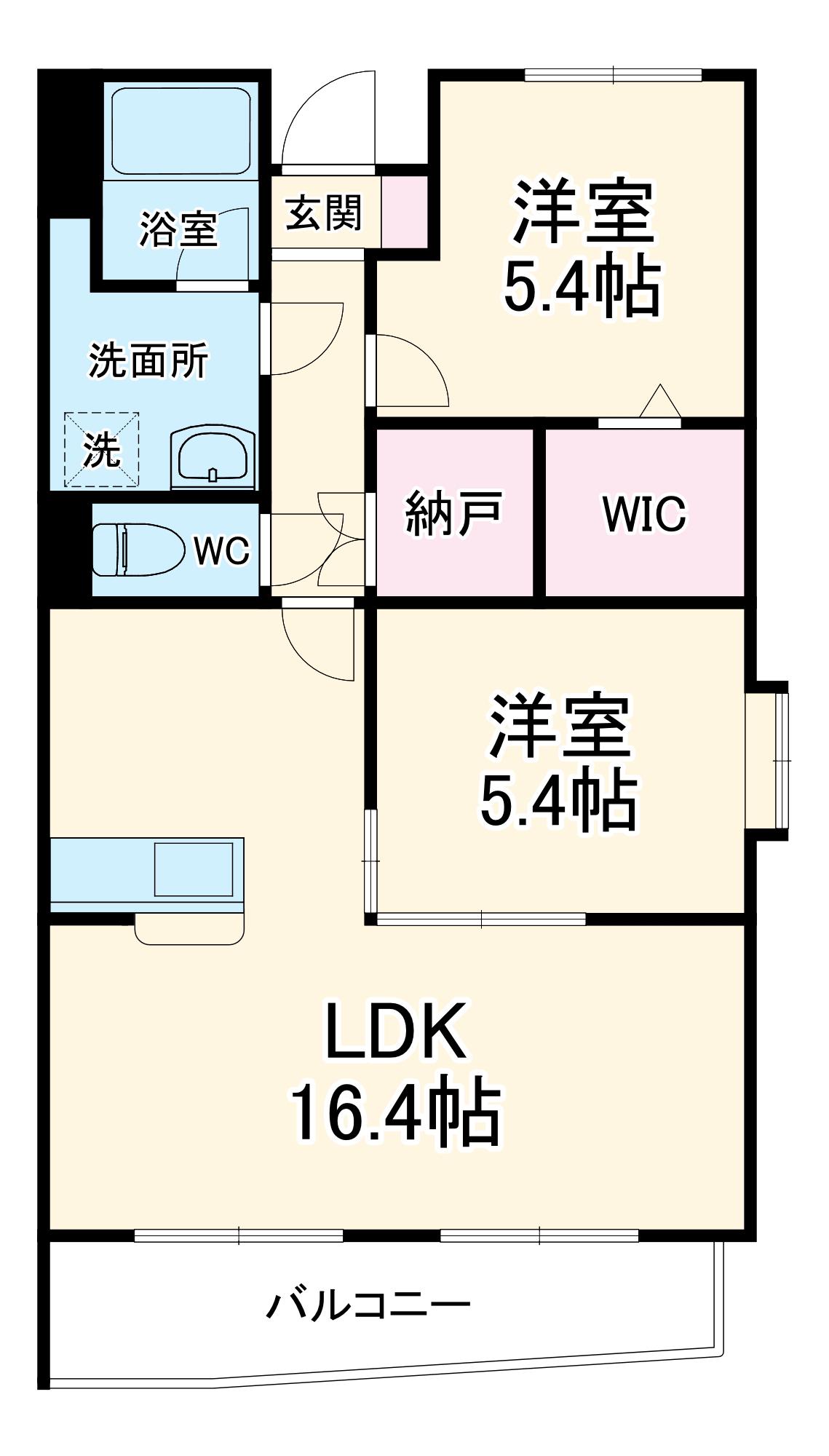 エムロード(2LDK/3階)の間取り写真