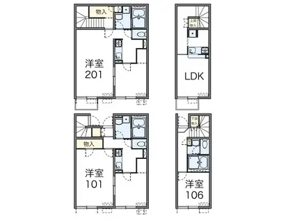 レオネクストセンタービレッジⅠ(1LDK/1階)の間取り写真