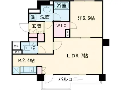カスタリア三宿(1LDK/1階)の間取り写真
