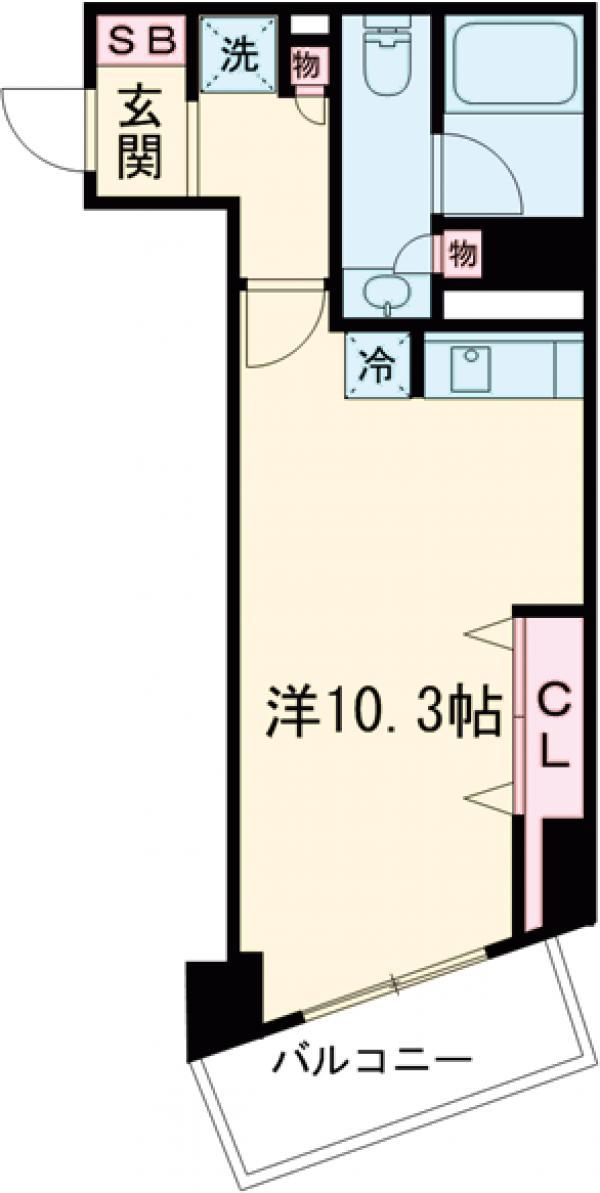 ロワジール三軒茶屋(ワンルーム/6階)の間取り写真