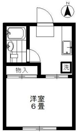 第一コーポ栄喜(ワンルーム/2階)の間取り写真