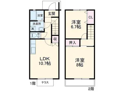 サンシャイン巴江(2LDK)の間取り写真