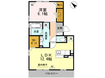 ヴェルドミール(1LDK/3階)の間取り写真