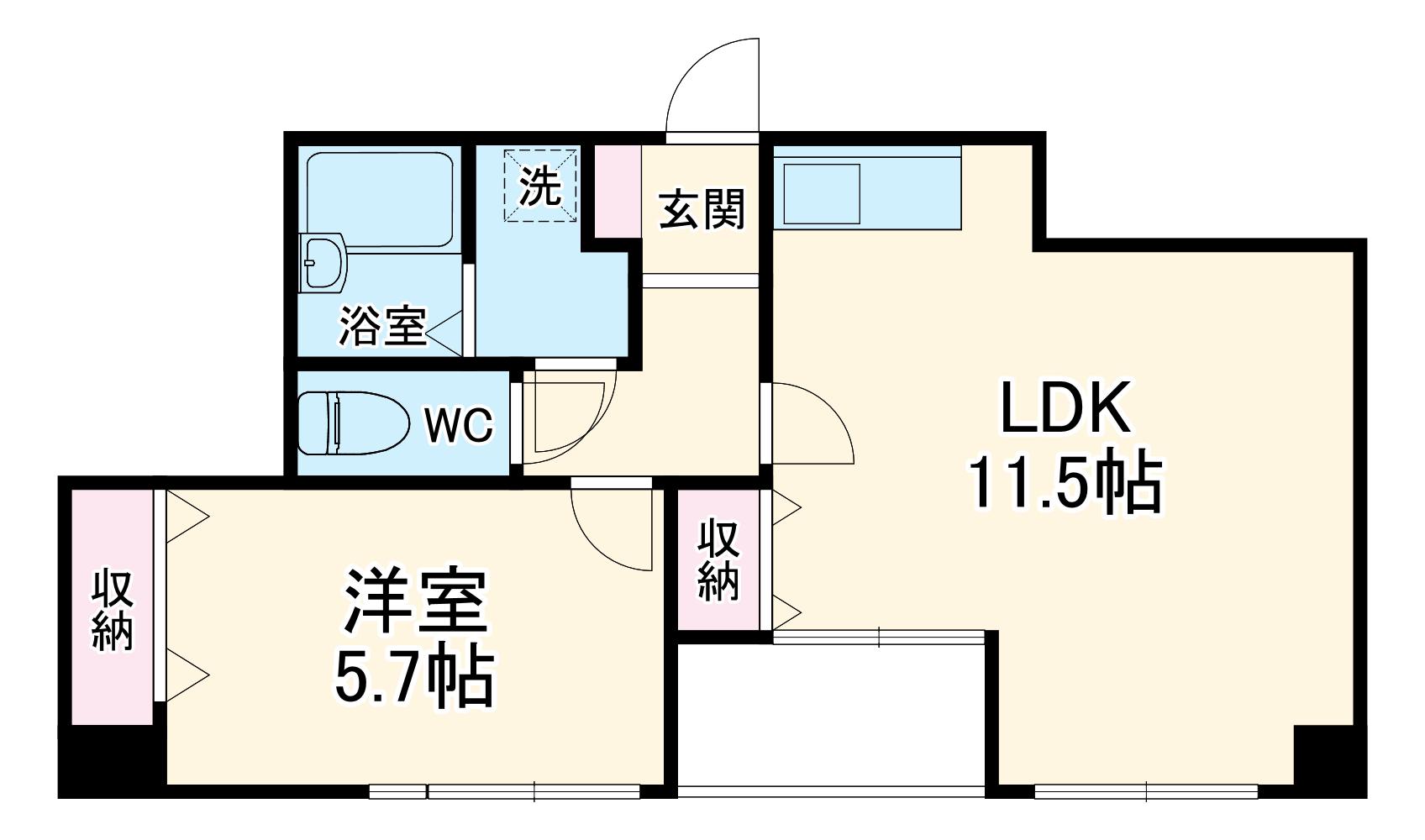 や満田ビル(1LDK/3階)の間取り写真