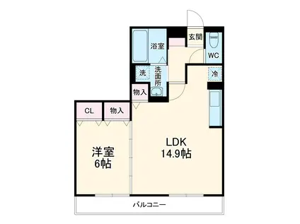 CANDY WOOD(1LDK/2階)の間取り写真