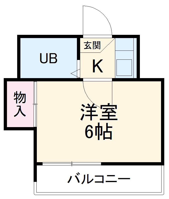 レオパレス本陣第3(1K/2階)の間取り写真