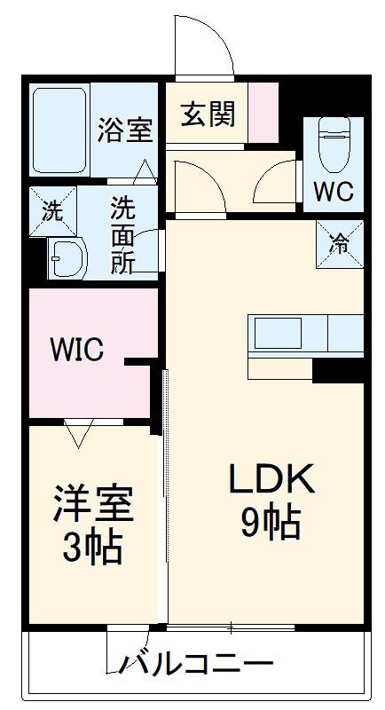 トレビナ中浦和(1LDK/2階)の間取り写真