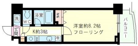 SKガーデン葛西Ⅴ(1K/9階)の間取り写真