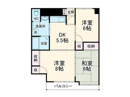 吉本ビル(3DK/1階)の間取り写真