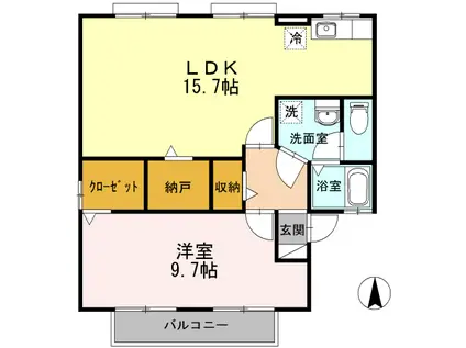 セジュールみその(1LDK/2階)の間取り写真