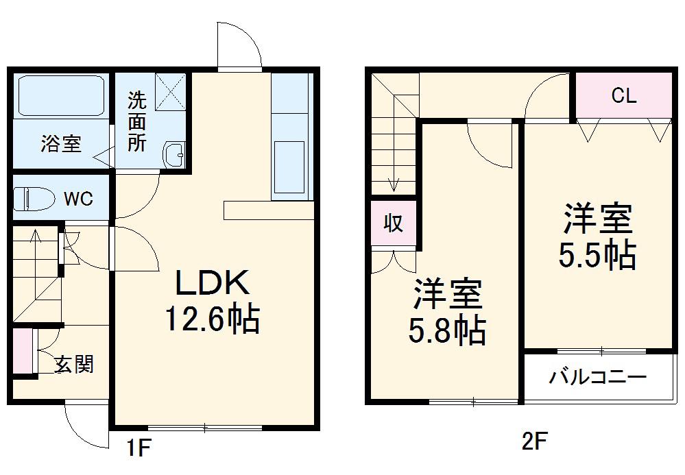 ヴィラ大岩弐番館(2LDK)の間取り写真