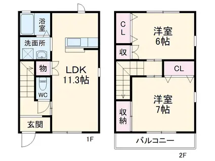 レガーロスワン(2LDK)の間取り写真