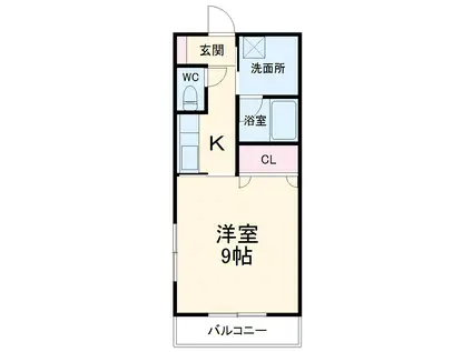 グリーンヒルズⅠ(1K/1階)の間取り写真