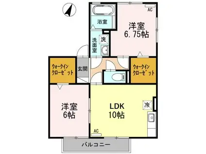 グレースメゾン国府(2LDK/2階)の間取り写真
