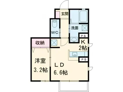 ヴィラ陽里(1SK/1階)の間取り写真