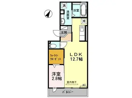 ルーチェ みよし(1LDK/1階)の間取り写真