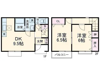 Ｅ．Ｌ．Ｔ．　Ｂ(2DK)の間取り写真