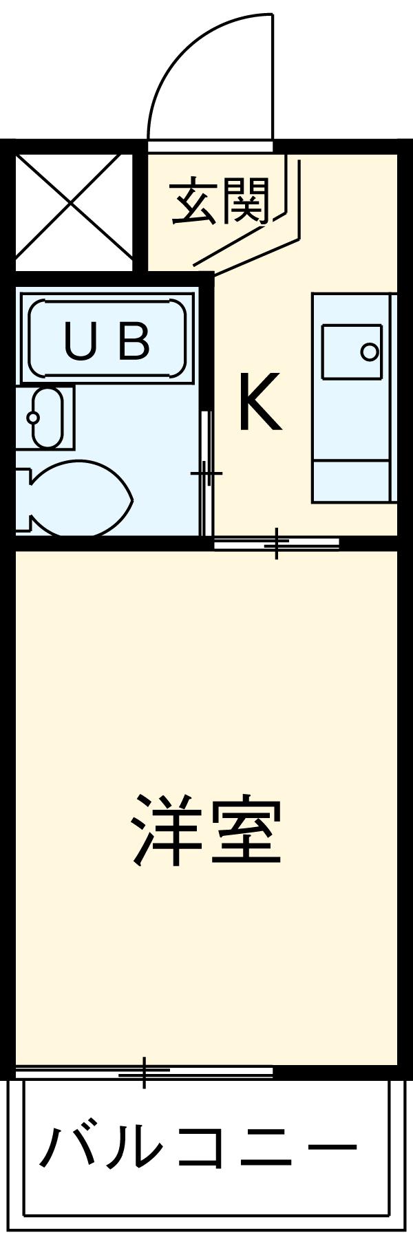 西富マンション(1K/2階)の間取り写真