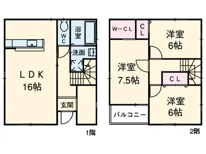 豊橋鉄道渥美線 小池駅 徒歩12分 2階建 築12年(3LDK)の間取り写真