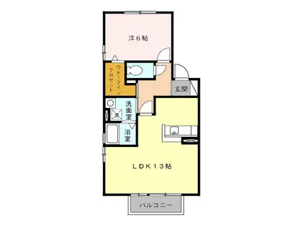 ヴェールちい(1LDK/2階)の間取り写真