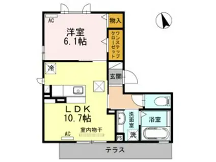 LA BELLEZZA A棟(1LDK/1階)の間取り写真