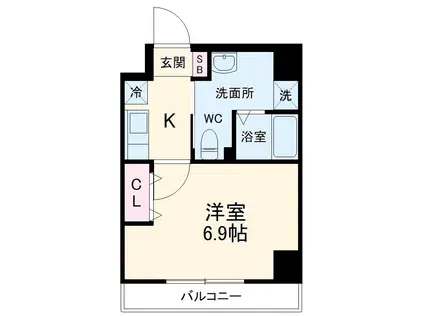 バージュアル浦和ウエスト(1K/2階)の間取り写真